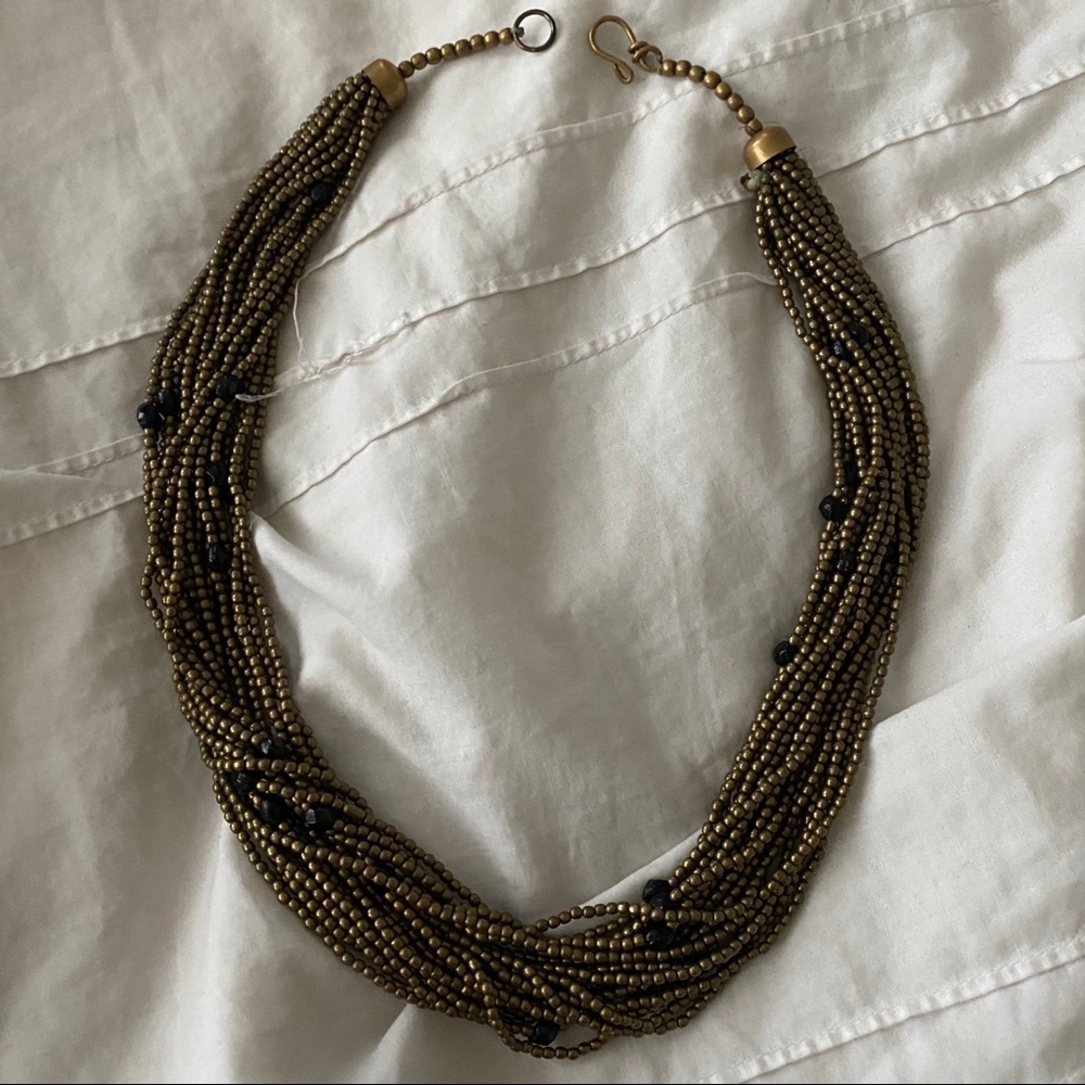 Bronze beaded necklace